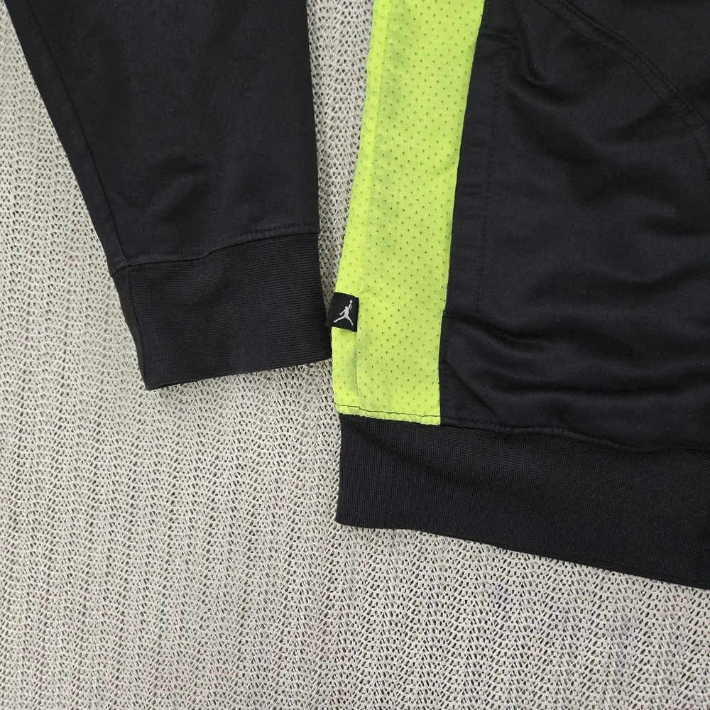 Jordan Track Jacket Youth 10-12 Black Green Full Zip‎ Colorblock Jumpman Logo